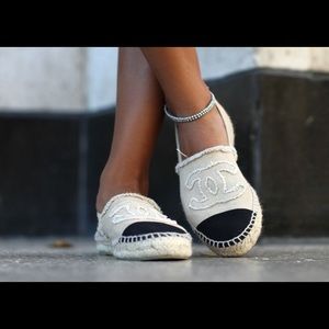 Chanel Linen Canvas Espadrille Flats